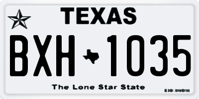 TX license plate BXH1035