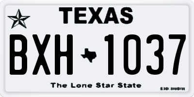 TX license plate BXH1037