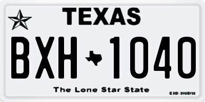 TX license plate BXH1040