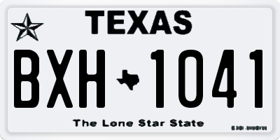 TX license plate BXH1041