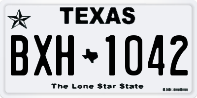 TX license plate BXH1042
