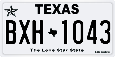 TX license plate BXH1043