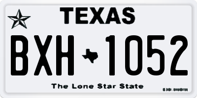 TX license plate BXH1052