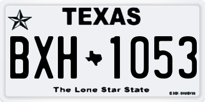TX license plate BXH1053