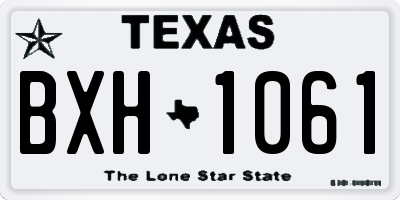 TX license plate BXH1061