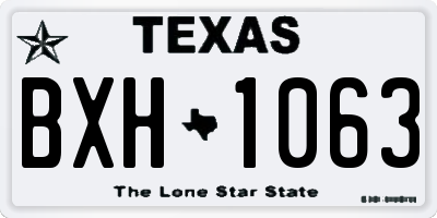 TX license plate BXH1063