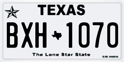 TX license plate BXH1070