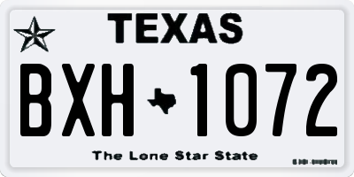 TX license plate BXH1072