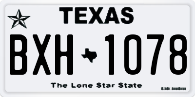TX license plate BXH1078
