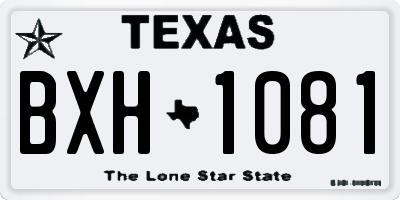 TX license plate BXH1081
