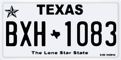 TX license plate BXH1083