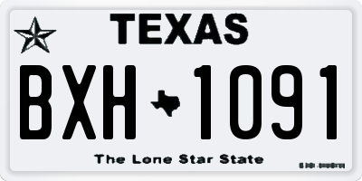 TX license plate BXH1091