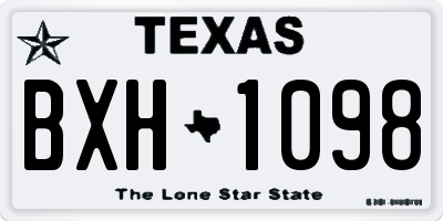 TX license plate BXH1098