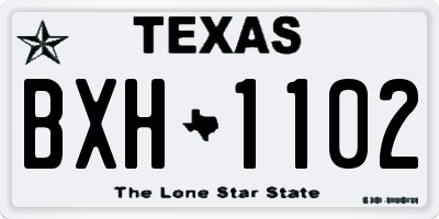 TX license plate BXH1102