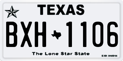 TX license plate BXH1106