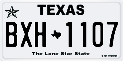TX license plate BXH1107