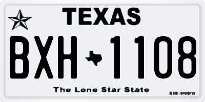 TX license plate BXH1108