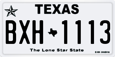 TX license plate BXH1113