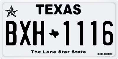 TX license plate BXH1116