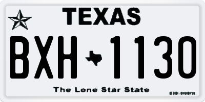 TX license plate BXH1130