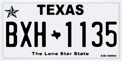 TX license plate BXH1135