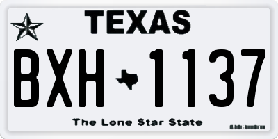 TX license plate BXH1137