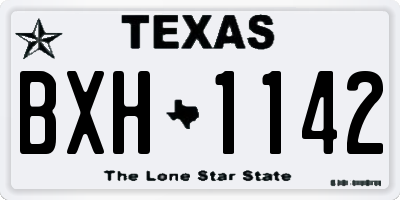 TX license plate BXH1142
