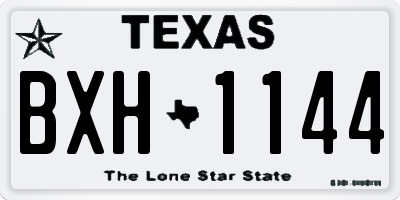 TX license plate BXH1144