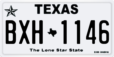 TX license plate BXH1146