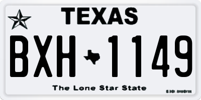 TX license plate BXH1149