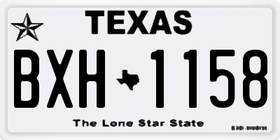 TX license plate BXH1158