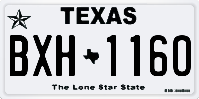 TX license plate BXH1160