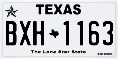 TX license plate BXH1163