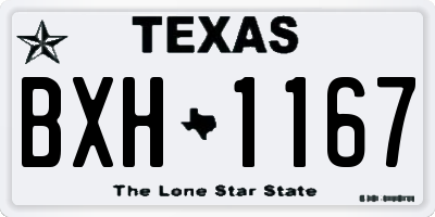TX license plate BXH1167