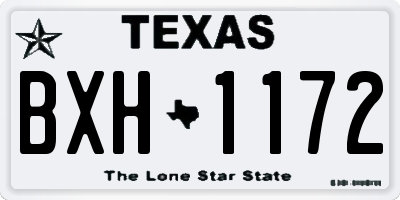 TX license plate BXH1172