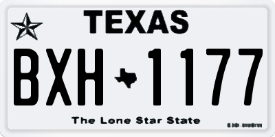 TX license plate BXH1177