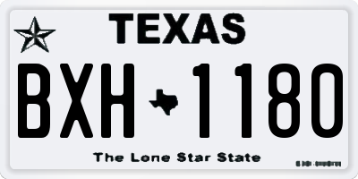 TX license plate BXH1180