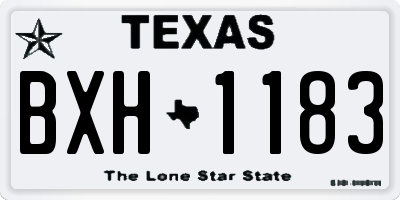 TX license plate BXH1183