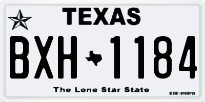 TX license plate BXH1184