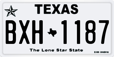 TX license plate BXH1187