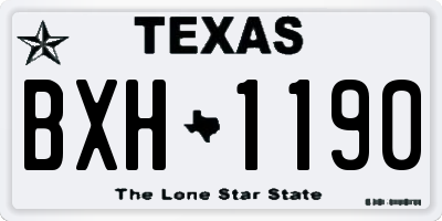 TX license plate BXH1190