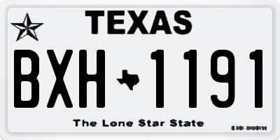 TX license plate BXH1191