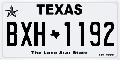 TX license plate BXH1192
