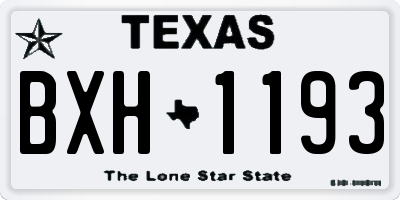 TX license plate BXH1193