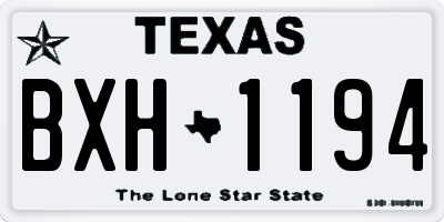 TX license plate BXH1194