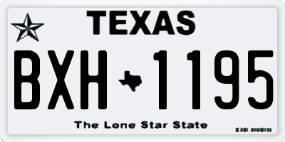 TX license plate BXH1195