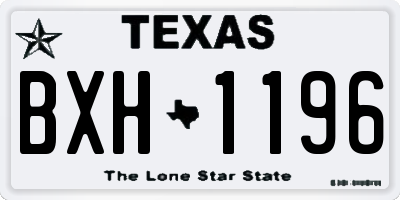 TX license plate BXH1196