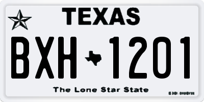 TX license plate BXH1201