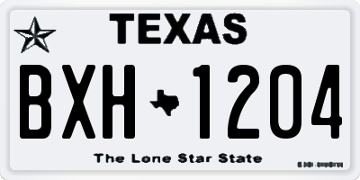 TX license plate BXH1204