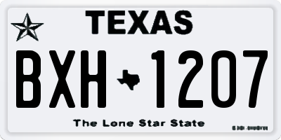 TX license plate BXH1207